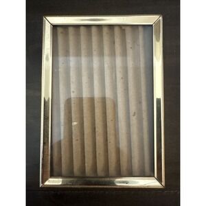 Vintage Intercraft Gold Metal Picture Frame 4.5x3" Beaded Edge, Easel Back Glass